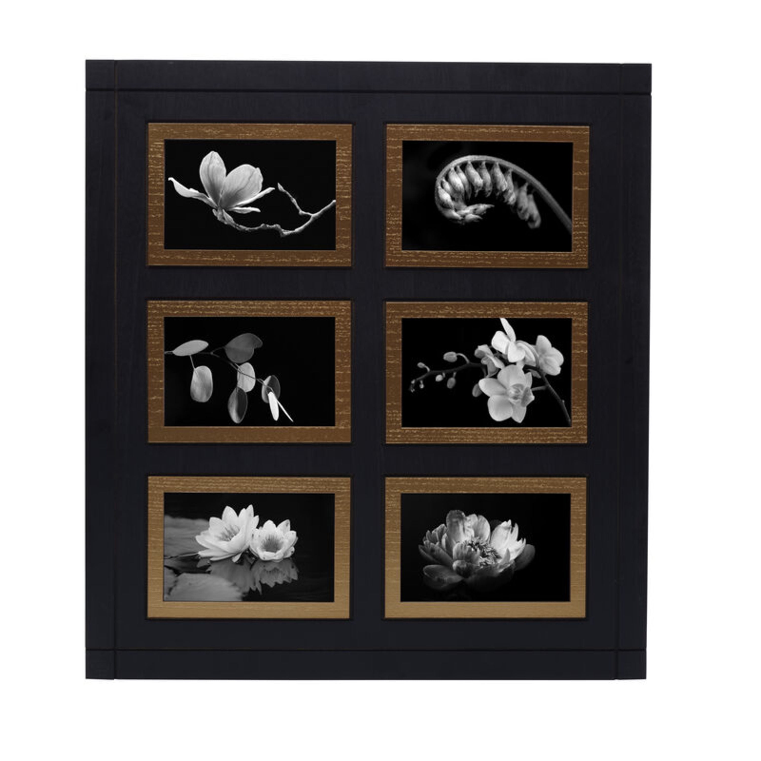 Melannco 20 X 19-inch Contemporary Dark Brown 6 Opening Collage