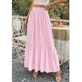 thumbnail image 3 of PRETTYGARDEN Long Skirts for Women Summer Vacation Outfits Spring Chiffon Elastic Waist Flowy A-Line Pleated Midi Skirt, 3 of 10
