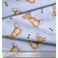 thumbnail image 2 of Soimoi Blue Heavy Canvas Fabric Footprints & Mouse Kids Print Fabric by the Yard 58 Inch Wide, 2 of 3