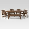thumbnail image 4 of Afuera Living 6-Piece Extendable Outdoor Patio Dining Set in Dark Brown, 4 of 6