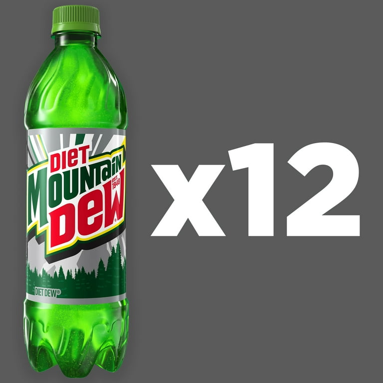 2 pack) Diet Mountain Dew Soda Pop, 16.9 fl oz , 12 Pack Plastic