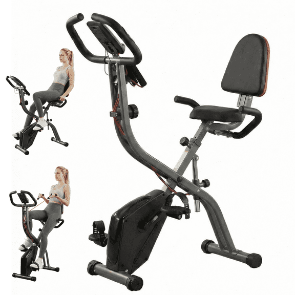 Naipo 4 in 1 Exercise Bike 16 Level Resistance Folding Stationary Exercise Equipment 265 LBS for Home Workouts