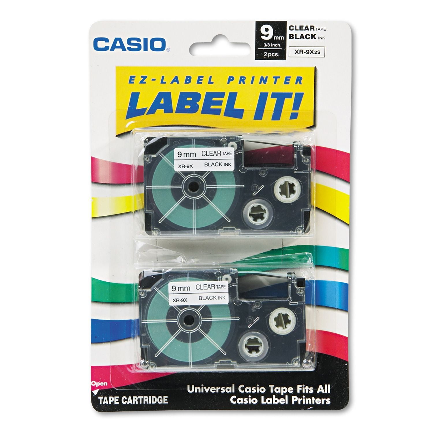 Casio Tape Cassettes for KL Label Makers, 9mm x 26ft,