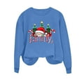 thumbnail image 5 of Xdegoge Oversized Christmas Sweatshirt for Women Crew Neck Long Sleeve Tops Xmas Tree Graphic Shirts Cute Christmas T Shirts for Women Graphic Merry Shirt Women, Blue L, 5 of 6