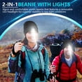 thumbnail image 4 of 2WIN2BUY Unisex Beanie Hat with Light Built in,LED USB Rechargeable Headlamp Beanie,Gifts for Dad Men Husband Winter Warm Knitted Cap,Black+Gray, 4 of 8