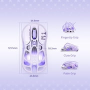 GravaStar Mercury M1 Pro Gaming Mouse – Lightweight 78g, PAW3395 26K DPI, 4K Polling, Tri-Mode, 200H Battery – Lavender Purple