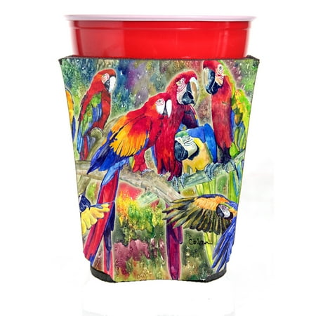 

Carolines Treasures 8600RSC Parrot Red Cup Hugger Red Solo Cup multicolor