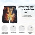 thumbnail image 5 of Lsque Mens Swim Trunks Red And White Flame Fox Pattern - Bathing Suit Compression Liner - Beach Swim Shorts Swimwear - (S-3XL) - Stretch Quick Dry -X-Large, 5 of 9