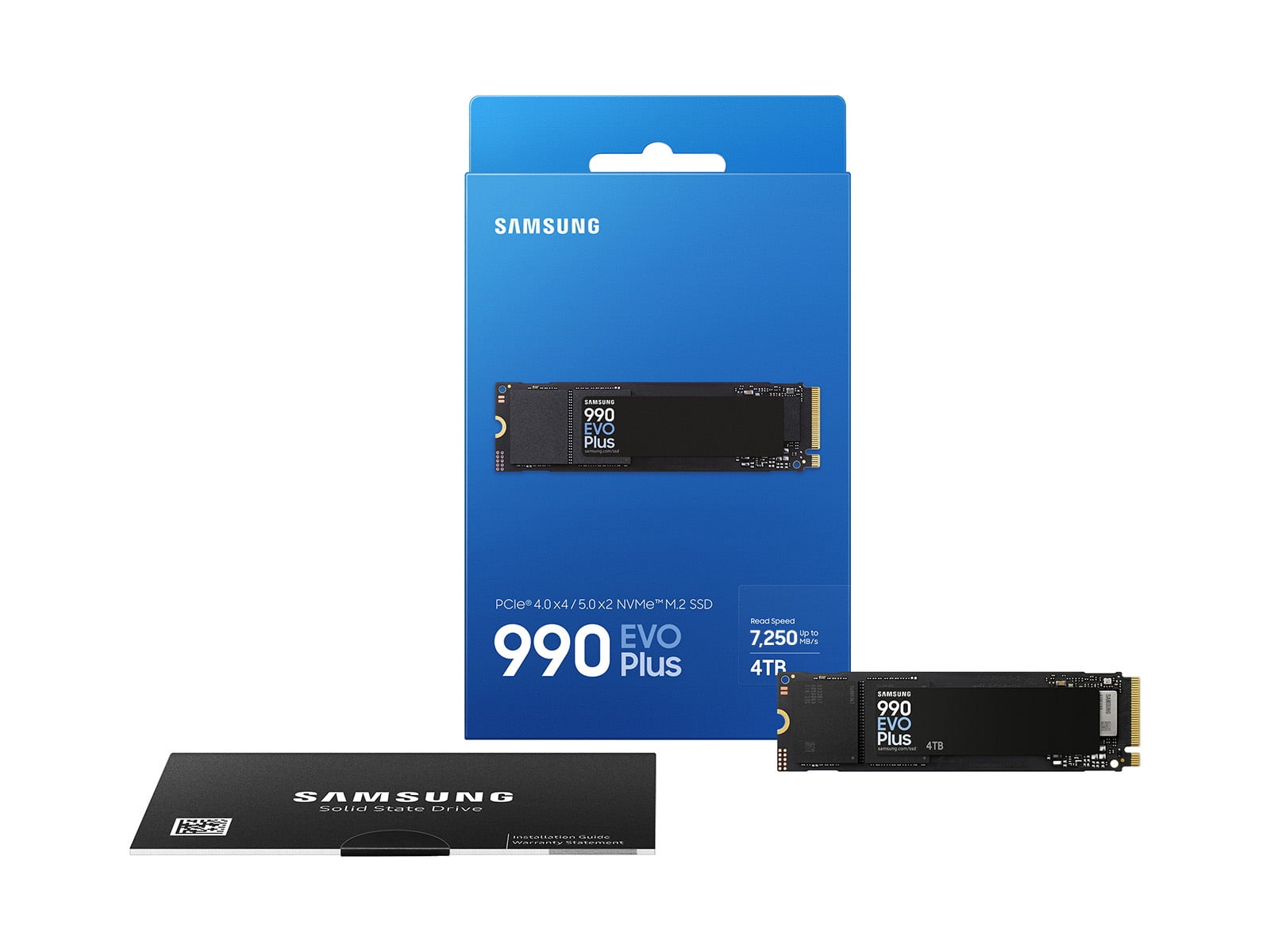 Samsung, SSD, 990 EVO PLUS 4TB, PCIe Gen 4x4 Speeds Up-to 7,250 MB