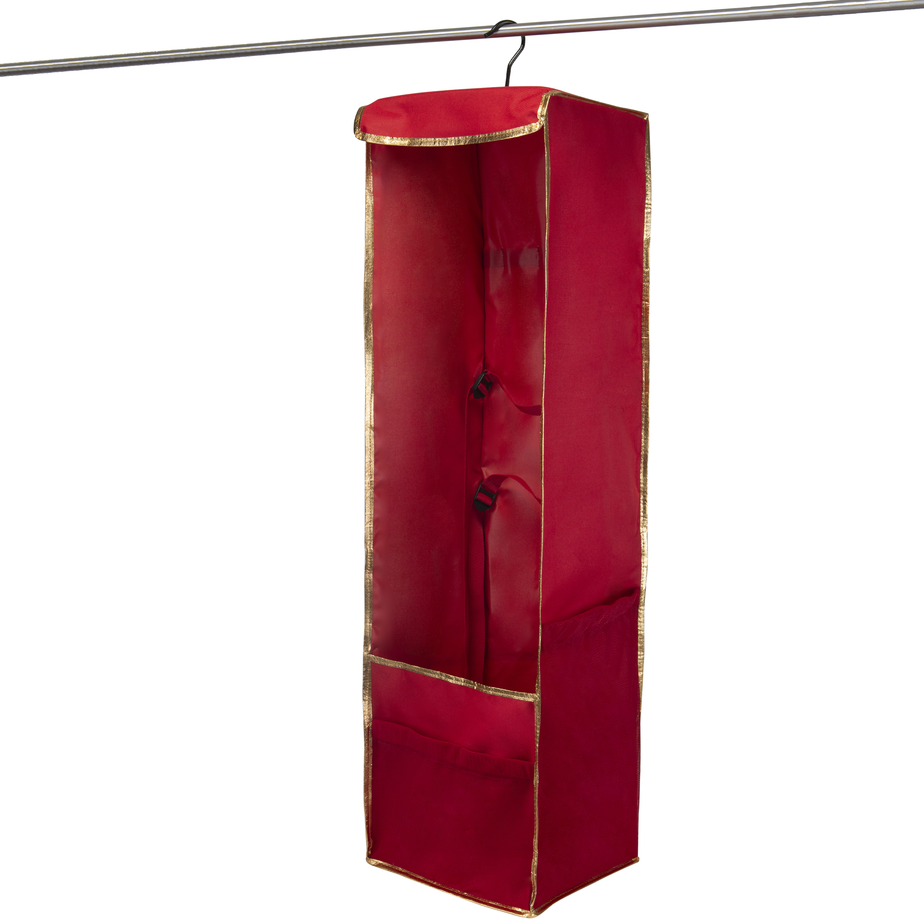 Simplify Hanging Holiday Gift Wrap Organizer, Red photo 6