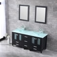 thumbnail image 2 of Wonline 60Inch Black Bathroom Vanity Sink Combo Solid MDF Cabinet with Double Glass Vessel Sink Water Fall and Faucet Combo, 2 of 7