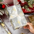 thumbnail image 6 of DFA Reversible Wrapping Paper Roll - 17 Inch X 32.8 Feet - Silver with Gold and Silver Deer, Yellow Merry Christmas, Metallic Foil Design for Christmas, Holiday, Party, Celebration, 6 of 14