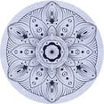 thumbnail image 1 of Ahgly Company Tapis Rond Lavable en Machine Intérieur Transitionnel Bleu Lavande, 3 Pieds Rond, 1 of 7