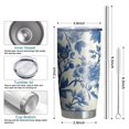 thumbnail image 6 of 20 Oz Blue Pioneer Flower and Bird Coffee Tumbler Double Wall Insulated Stainless Steel Water Bottle | Metal Reusable Thermoses Flask with Cup Cap | Leak & Sweat Proof with Anti-Dust Lid, 6 of 7