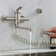 thumbnail image 2 of Grifo de cocina monomando de pared con ducha de mano y pistola rociadora, fregadero de cocina, grifo de acero inoxidable, agua fría y caliente, cuba de lavado, grifo de agua fría y caliente., 2 of 5