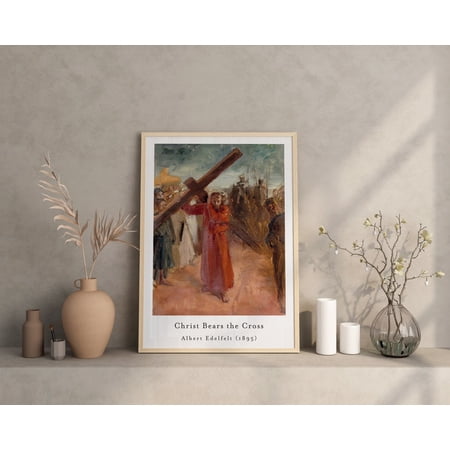 Jesus Christ Fine Art Jesus Bears the Cross Vintage Religious Wall Decor