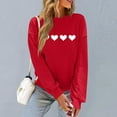 thumbnail image 6 of NexTorq Love Sweatshirt - Valentines Sweatshirts for Women,Cute Love Heart Graphic Plus Size Shirts Long Sleeve Crewneck Pullover Tops K5-Red XXL, 6 of 7