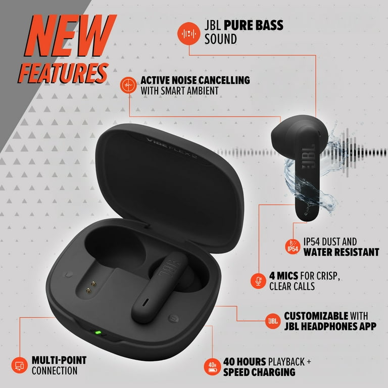 JBL lLIVEFREE2 ブラック JBL Vibe Flex 2 - True Wireless Earbuds - Black - Walmart.com