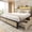 Begie, variant on Fluest Queen Bed Frame with 2-Tier Headboard,Metal Support,USB Port & LED Light, 4 Storage Drawers, Grey