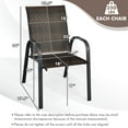 thumbnail image 5 of Costway Set of 12 Patio Rattan Dining Chairs Stackable Armrest Garden Mix Brown, 5 of 8