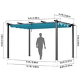 thumbnail image 5 of KFFKFF 10'x13' Aluminum Outdoor Pergola, Retractable Sun Shade Canopy, Ideal for Patio, Garden, Deck, and Backyard Use - Blue, 5 of 9