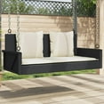 thumbnail image 1 of vidaXL Swing Bench with Cushions Black 119x56x48 cm Poly Rattan, 1 of 5
