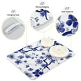 thumbnail image 4 of Flowes Floral Blue Dish Drying Mat Microfiber Kitchen Mats Large Counter Absorbent Dish Pad Drainer Rack 18"x24", 4 of 7