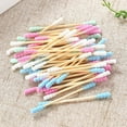thumbnail image 6 of Walbest 100Pcs/200Pcs Bamboo Cotton Swabs, Double Thread Head Disposable Ear Cleaning Cotton Swab Buds Women Makeup Tool, 6 of 7
