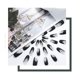 thumbnail image 2 of Oval Press on Nails Medium Length Butterfly Fake Nails Black Matte False Nails Long Faux Nails Art Full Cover Acrylic Nails with Design for Women and, 2 of 4