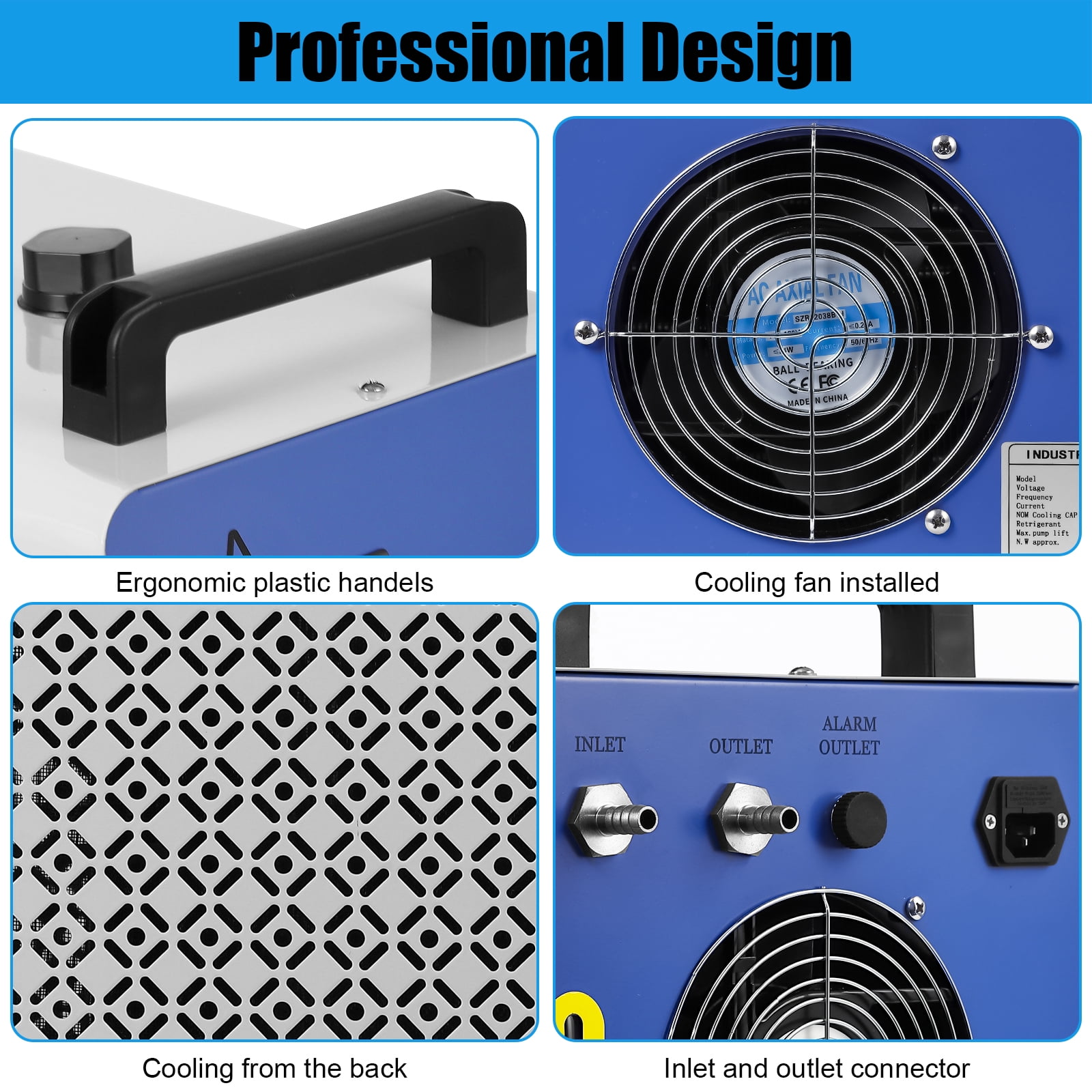 Industrial Water Chiller, 7L Industrial Water Cooling Chiller, 2.64GPM FlowRate Water Cooling System, CW-5000 Thermolysis Water Chiller, Water Cooler for 40-100W CO2 Laser Engraving&Cutting Machine