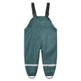 thumbnail image 5 of Wuxian Children Rain Suit Waterproof Rain Bib Pants, Boys Girls Rain Pants Cartoon Rain Trousers Lightweight Rain Jacket,Dark Green,4-5 Years, 5 of 6