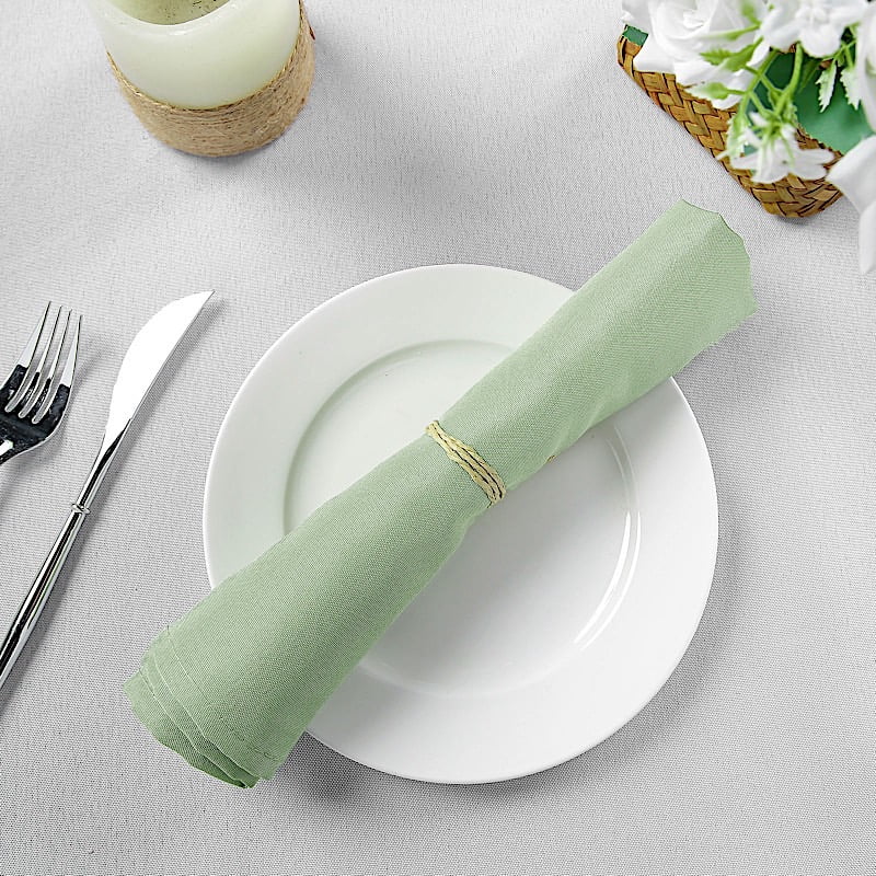 BalsaCircle 5 Pieces 20" Polyester Fabric Napkins Sage Green
