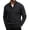 Black, variant on Mens Pullover Sweaters Quarter Button Sweater Stand Collar Knit Pullovers Black M