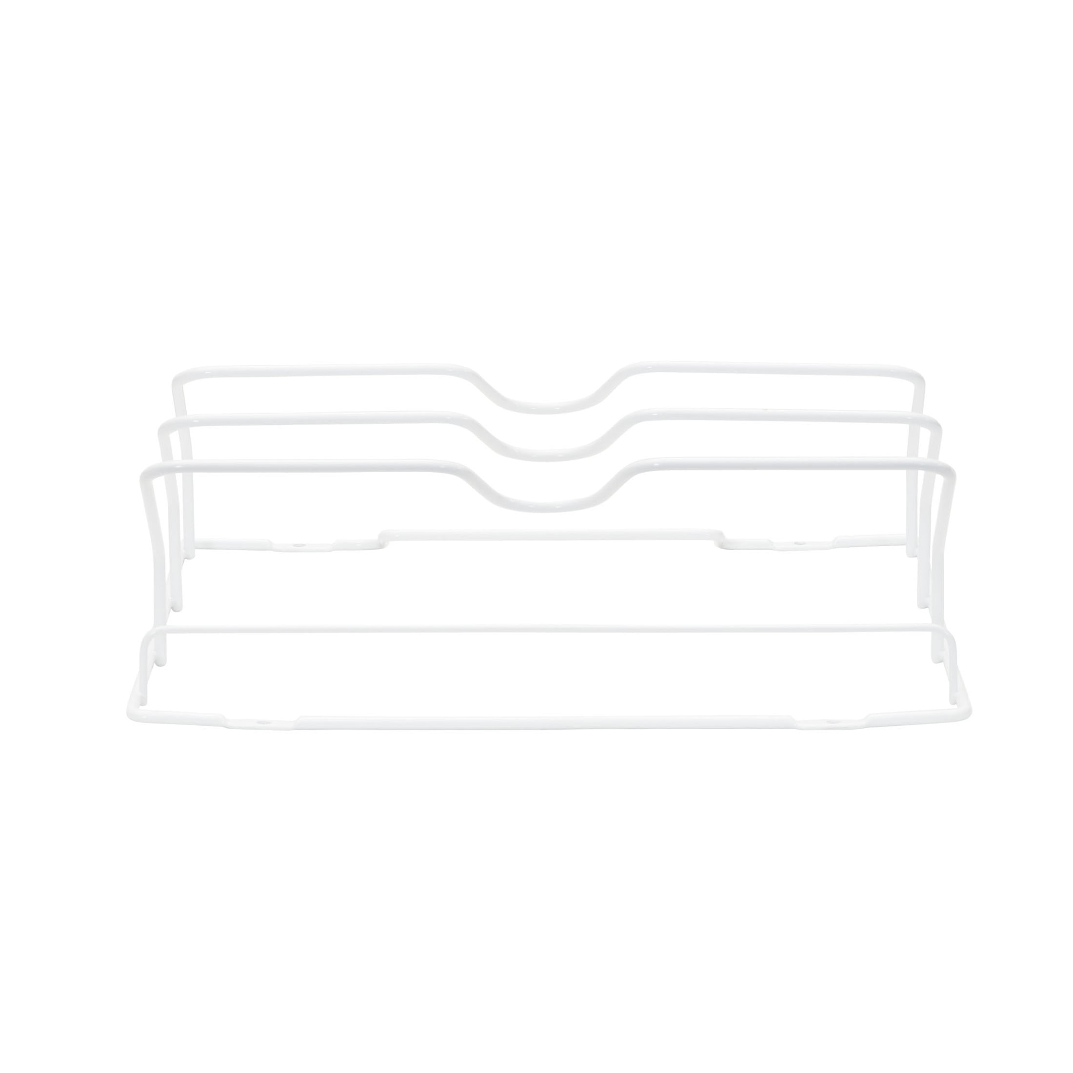 Household Essentials Oversized Cabinet Door Lid Holder, 3 Slots, Steel Wire Frame, White Powder Coating, Easy Installation, Hardware Included, Great for Larger Skillet Lids or Paper Bags