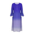 thumbnail image 5 of Dresses for Women Printed Casual Long Sleeve V-Neck Stripe Dress with Pockets, 5 of 5