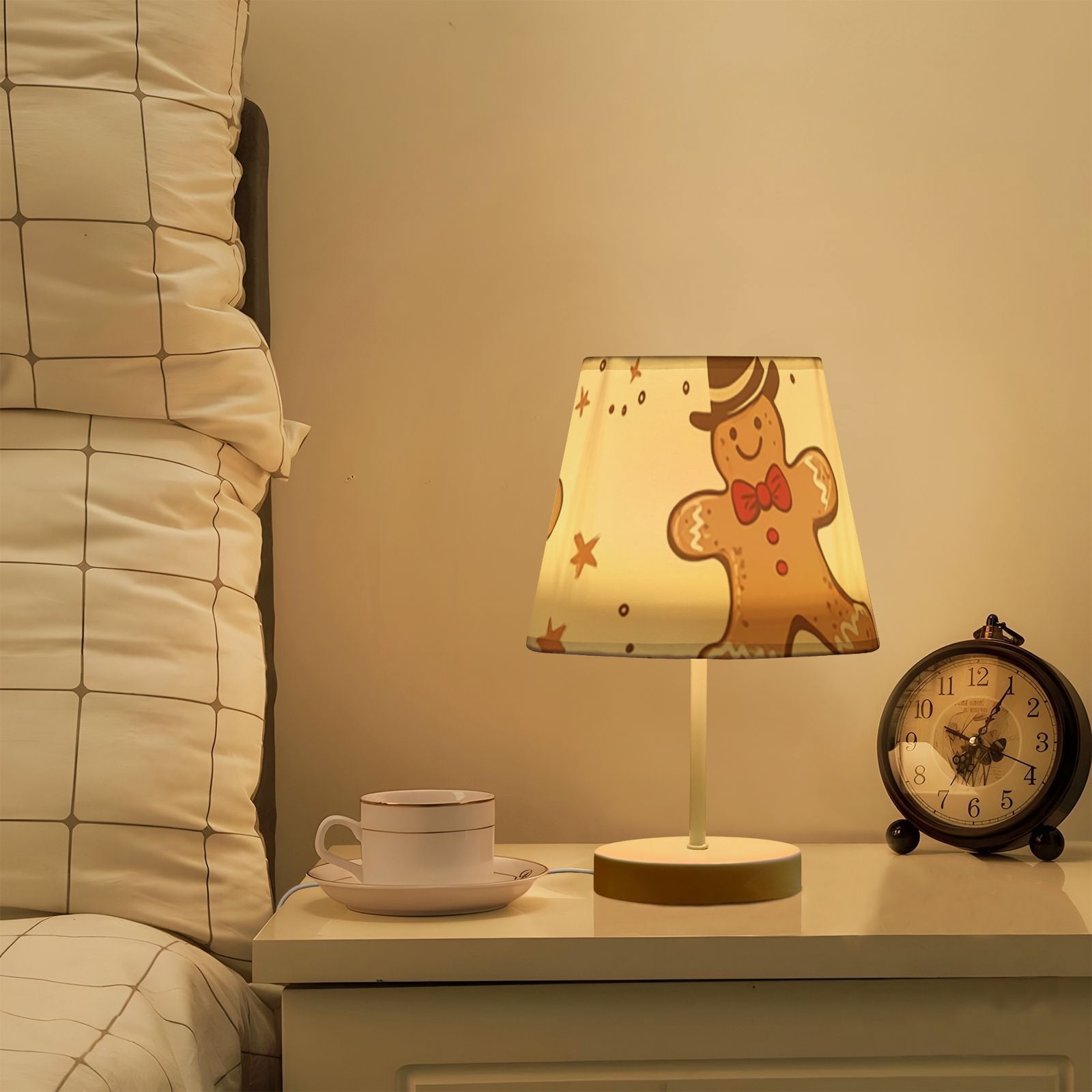 Gingerbread Cute Desk Lamp 3 Color Modes LED Table Lamp Nightstand Reading Light for Bedroom Living Room