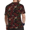 thumbnail image 2 of Wukai Fishbone Rose Print Men's Short-Sleeved Mesh T-Shirt,Quick-Dry Short Sleeve Workout T-Shirt-4X-Large, 2 of 8