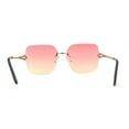 thumbnail image 4 of Womens Jewel Buckle Hinge Arm Rimless Butterfly Sunglasses Gold Red, 4 of 5