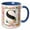 Blue/White, variant on 3drose, Pretty Pink Floral Monogram Initial S, 11oz Two-tone Green Mug