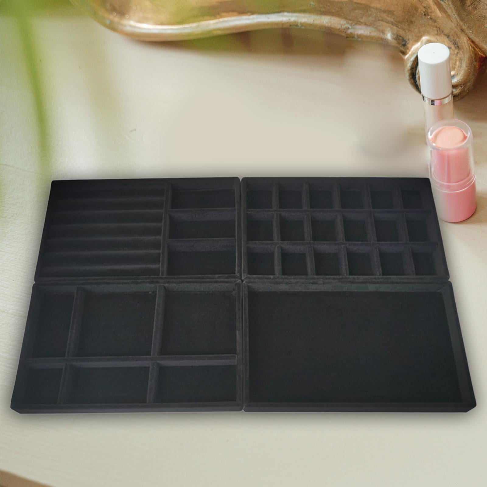 4x Stackable Jewelry Trays Organizer, Space Saving, Large Capacity