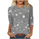 thumbnail image 2 of Tejiojio Women's Sequin Top Round Neck 3/4 Sleeves Sparkly Casual Party Blouse S-2XL, 2 of 5