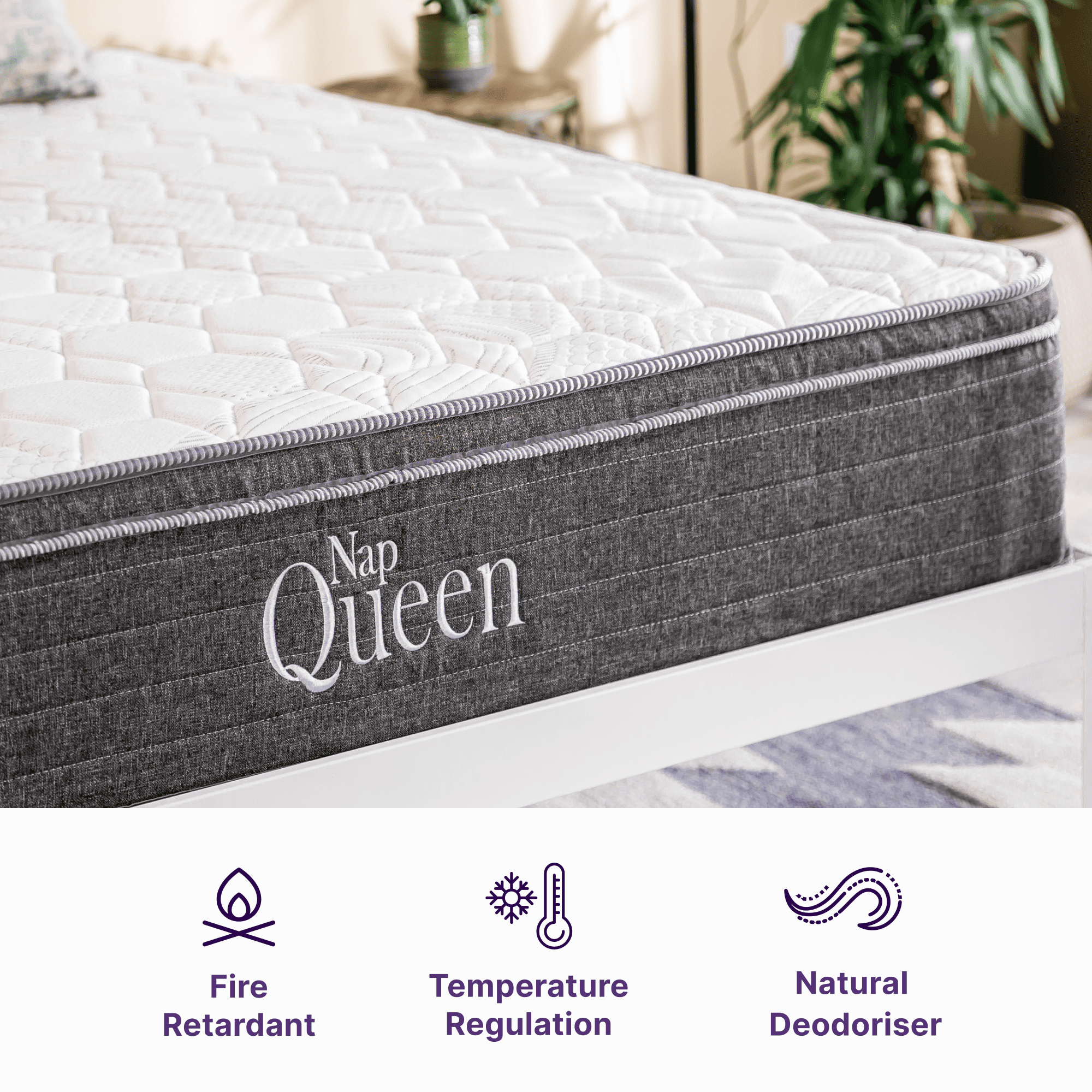 NapQueen Victoria 8" Medium Firm, Hybrid of Cooling Gel Infused Memory Foam and Pocket Spring Mattre(图5)