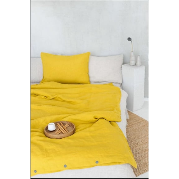 Pavish Export Mustard Yellow Cotton Duvet Cover Set Cotton Bedding Set Twin Washed Cotton Duvet Cover With 2 Pillowcases