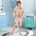 thumbnail image 5 of FORMRS Niños Bathrobe Unisex Hooded Robe Soft Plush Pajamas Sleepwear, Size 7-9T, Pink Candy House, 5 of 7