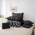 thumbnail image 6 of Manfei Tribal Aztec Abstract 7-Piece Twin Bedding Sets, Black Grey Triangle Bedding Comforter Set, Retro Western Bohemian Theme Reversible Sheet Sets, Microfiber Bedroom Decor, 6 of 8
