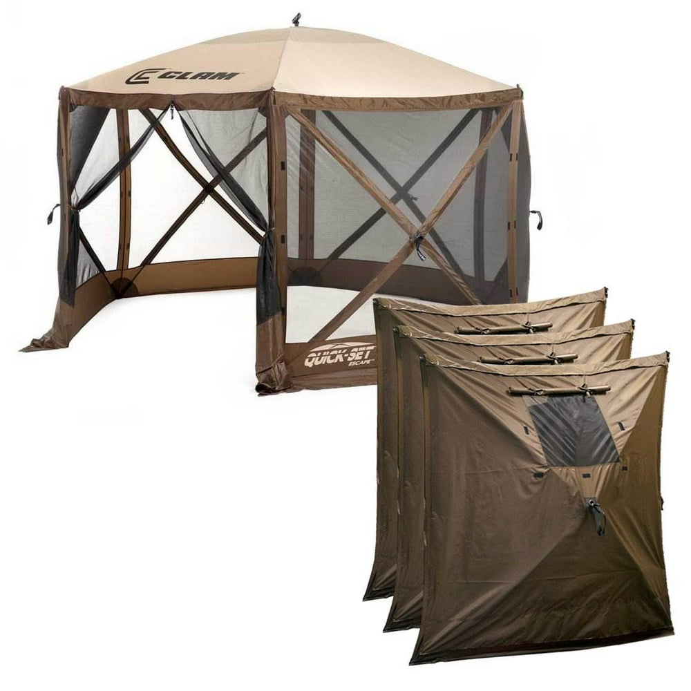 Clam QuickSet Escape Portable Outdoor Gazebo Canopy Screen + 3 Wind Panels