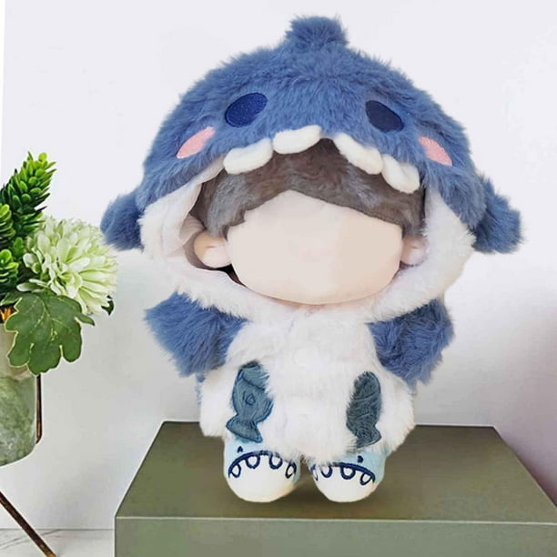 Sudadera con capucha de tiburón para muñecas accesorio de disfraz de Ropa hecho a mano Ropa de muñeca de felpa para muñeca de 7,8 pulgadas perfecl