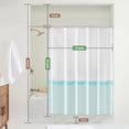 thumbnail image 3 of White Shower Curtain Aqua Striped with Tassels Bathroom Shower Curtain Set with Rings Sea Mint Green Spa Blue,72 x72, 3 of 6