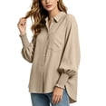 thumbnail image 7 of Enjoytime Button Down Shirts for Women Collared Pleated Cuffs Long Sleeve Tops Dressy Business Casual Work Blouses, 7 of 7