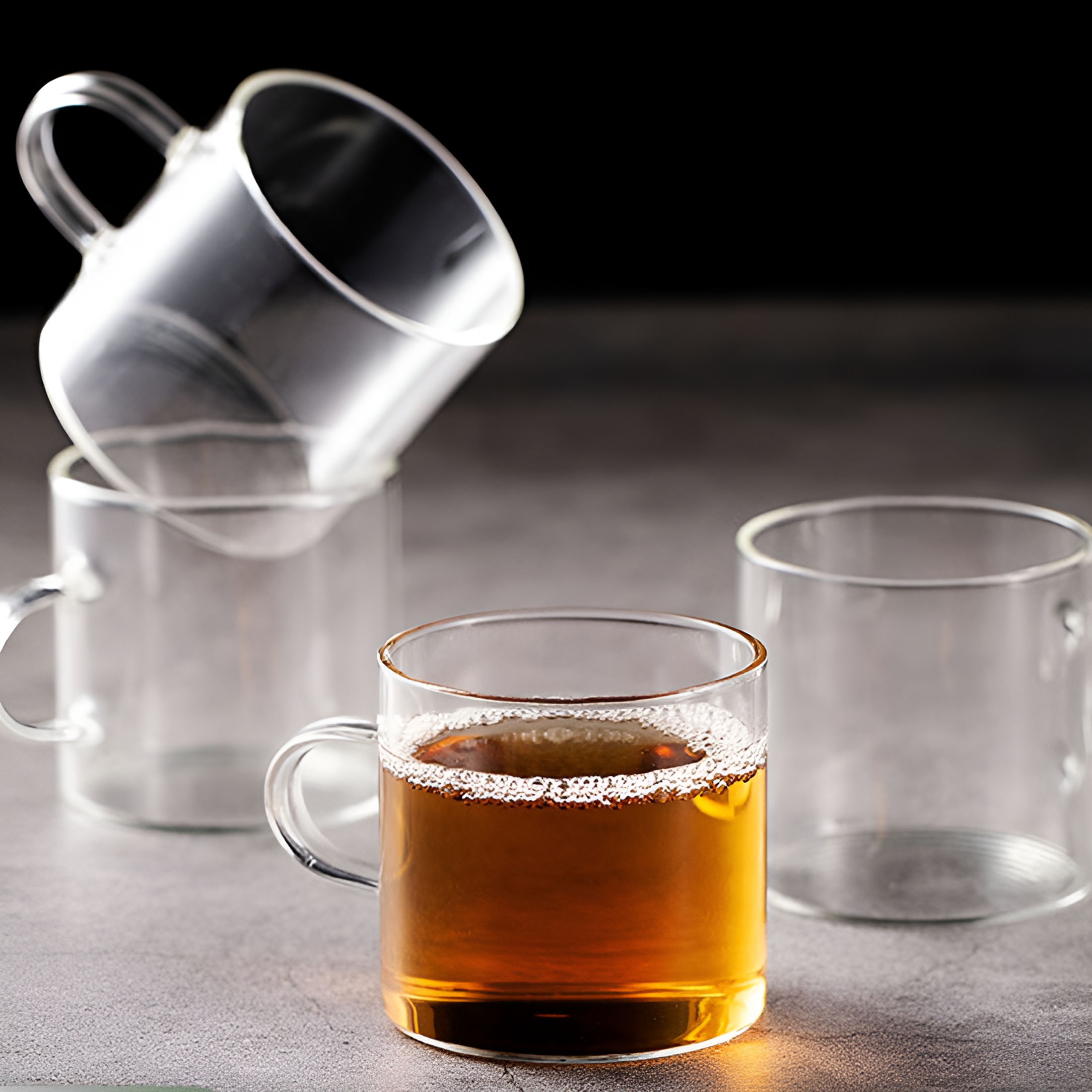 ACDANC 4 Oz Double Wall Glass Coffee Mugs,Glass Tea Cup with Widened Handles for Espresso Coffee,Cappuccino,Tea Bag,Latte,Hot Cold Beverages,Juice,Clear Glass Mugs with Handles Cappuccino Cup